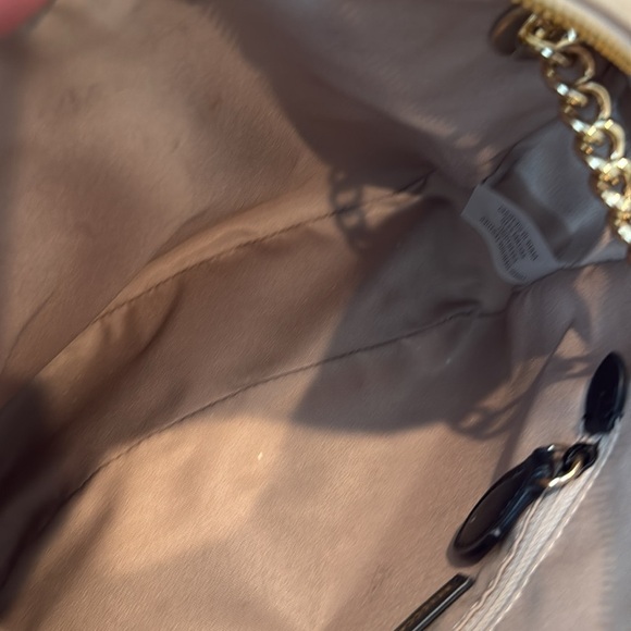 Rebecca Minkoff Lou Shoulder Bag Nude Beige Pebbled Leather Chain Crossbody - Picture 5 of 5